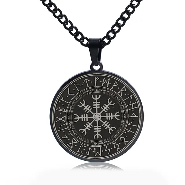 Stylish men's amulet with runes