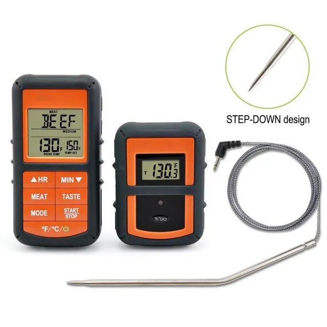 Wireless meat thermometer in the oven