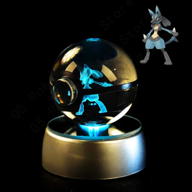 Aranyos Pokéball alakú 3D asztali lámpa Pokémon motívummal