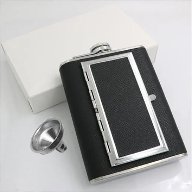 Smoking flask with cigarette case