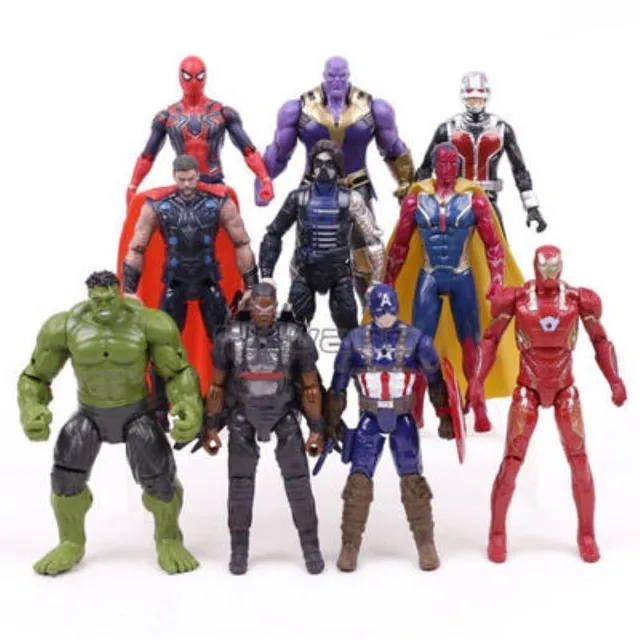 Action figures of popular superheroes