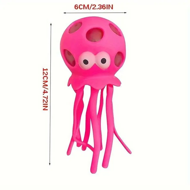 Antistress ball with sea motif - soft octopus toy with water balls