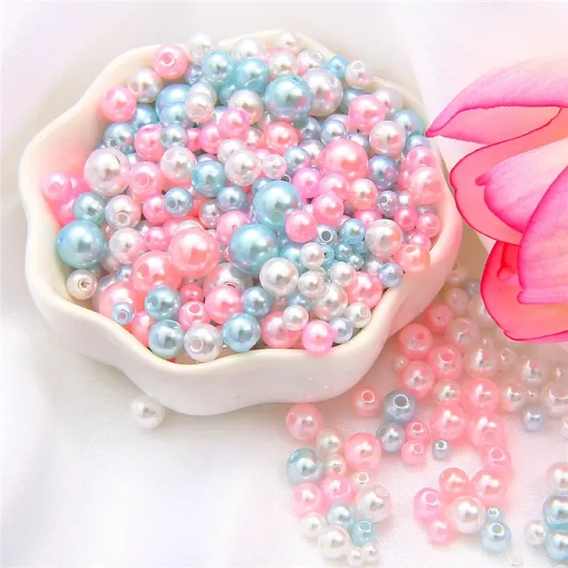 150ks/Packaging Mix Size 3/4/5/6/8mm Beads with Hole Colorful Perly Okrúhle akrylové imitácie Pearl DIY Pre šperky a ručné práce