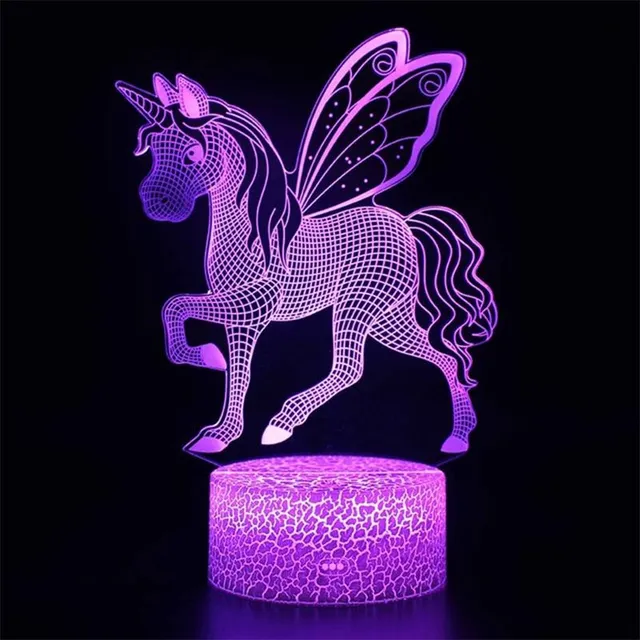 Creative 3D lamp in the shape of a unicorn