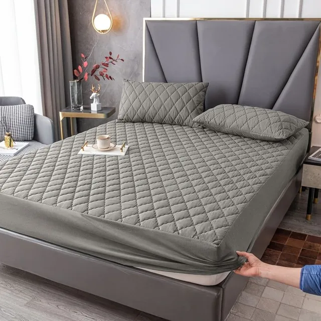 Waterproof tensioning sail, anti-dusty anti-slip pad on the mattress, soft comfortable breathable set of bed linen with deep pocket, for bedroom, guest room, dorm decoration.