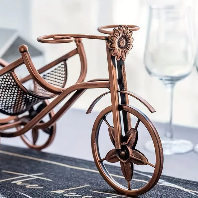 Table wine holder in cycling style for one bottle, separate, decorative and practical addition to the home bar