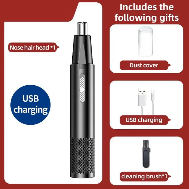 Electric Nose Hair Trimmer Rechargeable Multi-Kinetic Two in One Shaver Unisex Fully Automatic Washable Nose Shaver