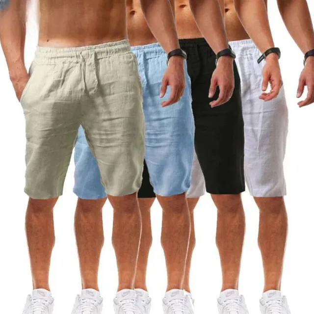 Pantaloni scurți de in pentru bărbați