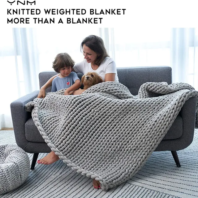 Chunky Knit súlyozott Throw kötött súlyozott takaró