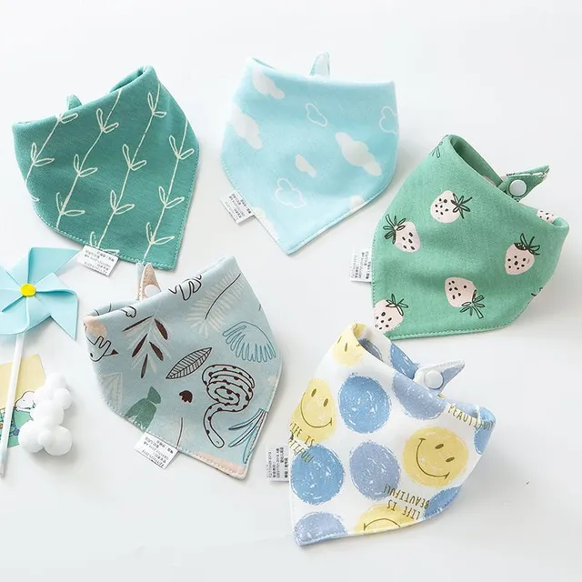 Soft cotton baby bib 5 pcs