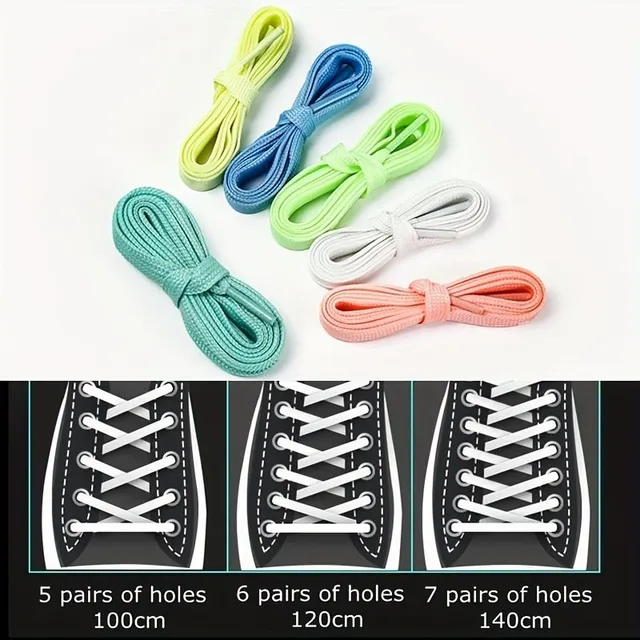 1 pair Lighting flat shoelaces for low canvas shoes, sneakers and casual shoes