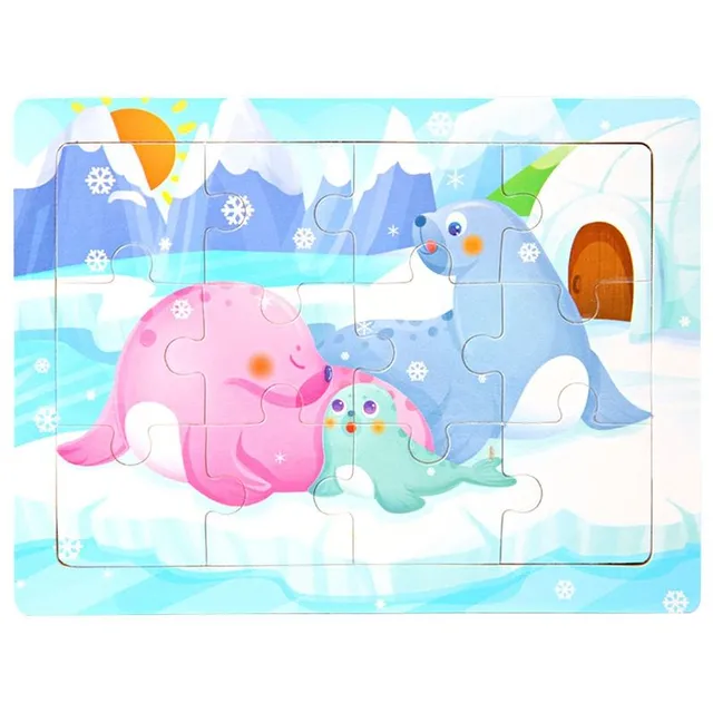 Kids cute wooden puzzle with pets