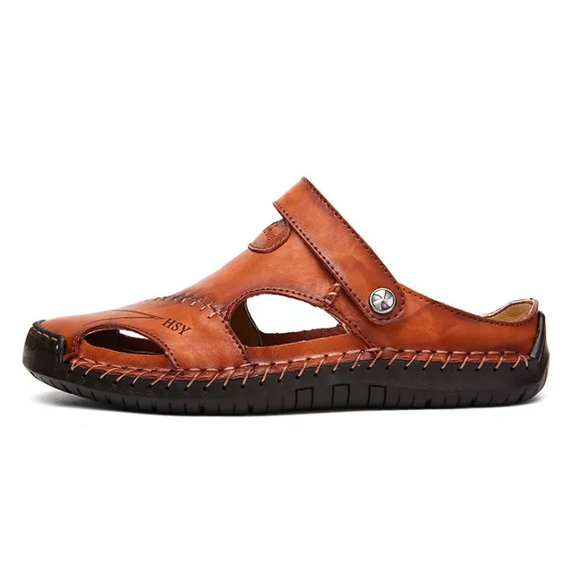 Wygodne męskie sandały ze sztucznej skóry - oddychające buty turystyczne na lato i na zewnątrz