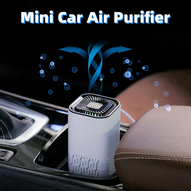 Purificator de aer pentru mașină Generator portabil de ioni negativi Elimină formaldehida Praf Fum Proaspătă Mașină de spălat pentru casă