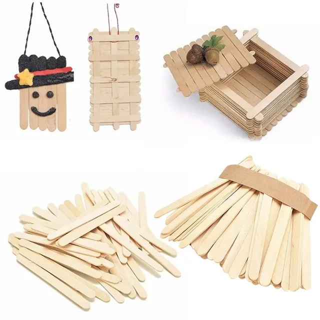 Children's kit of wooden natural ice cream bars