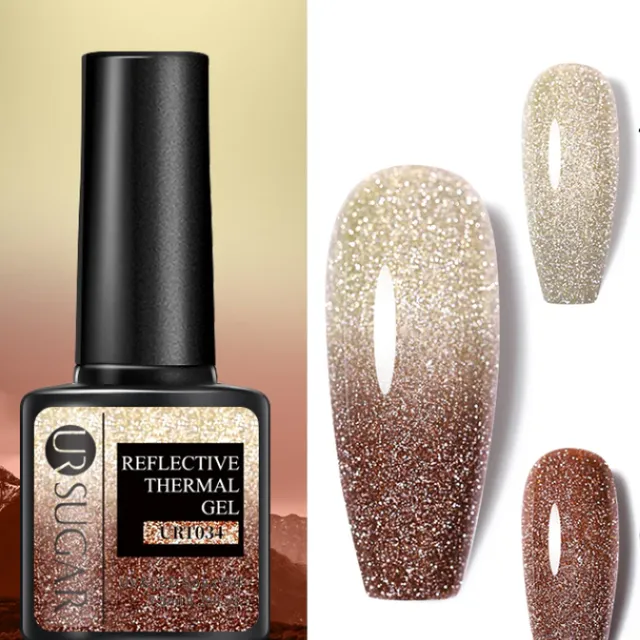 Temperature-responsive glitter gel varnish