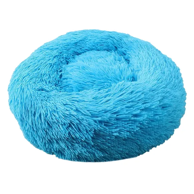 Round hairy bed for dogs and cats 80 cm