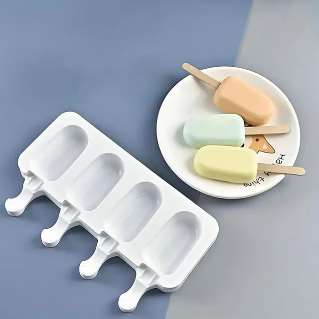 Silicone form for ice cream and ice cubes