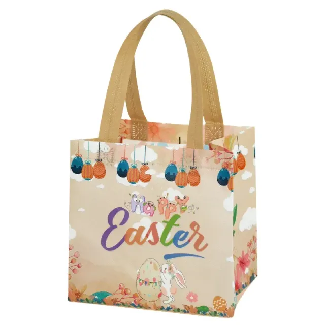 Large-night gift bag made of nonwoven fabric with rabbit motif