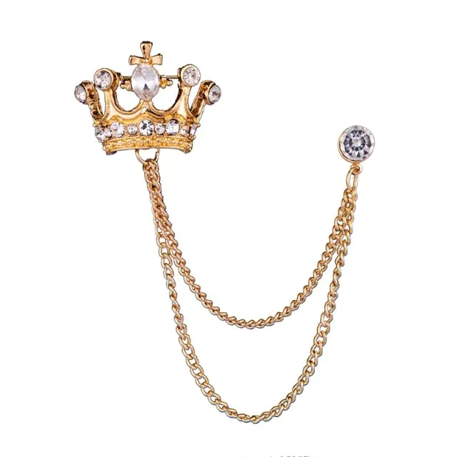 Luxusní pánská brož s korunou Royal