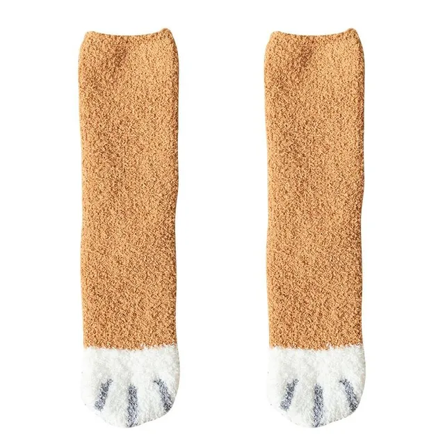 Teplé ponožky s labkami