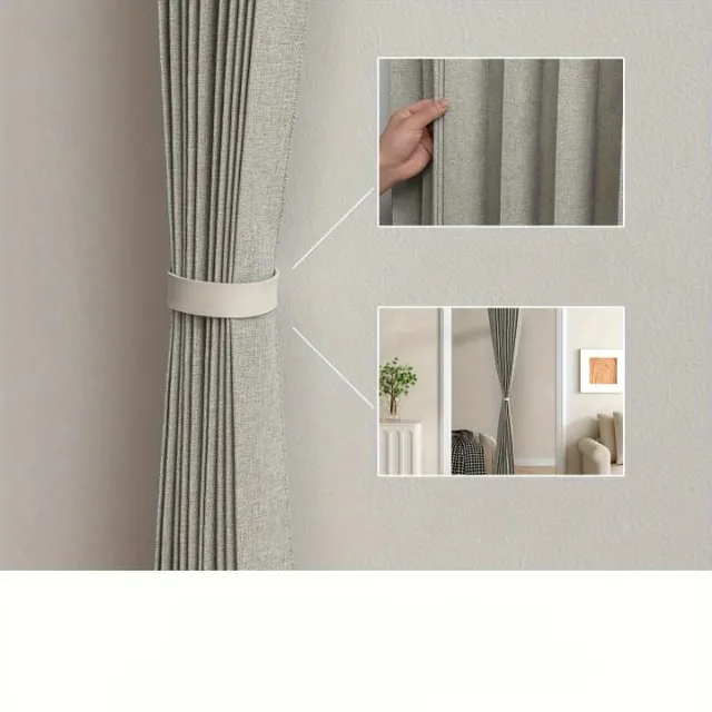 Magnetic thermal insulated folding door curtains and privacy screen - easy to install, wind resistant