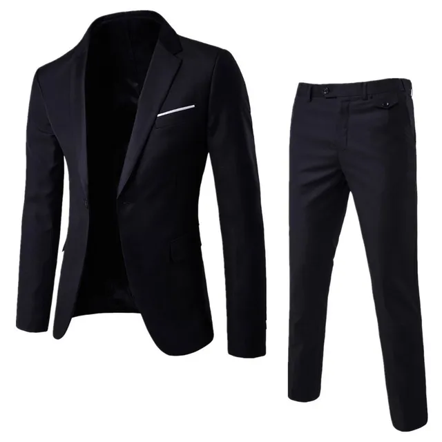 Men's two-piece suit single-row, elegant and casual, ideal for business meetings