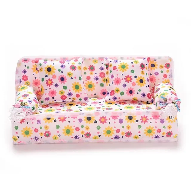 Designer babaház kanapé modern virágos borítóval