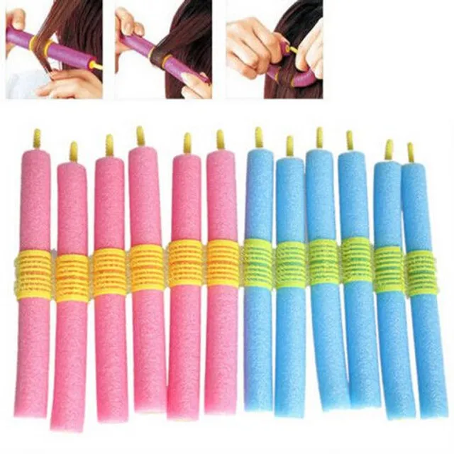 Foam hair curlers - 12 pcs