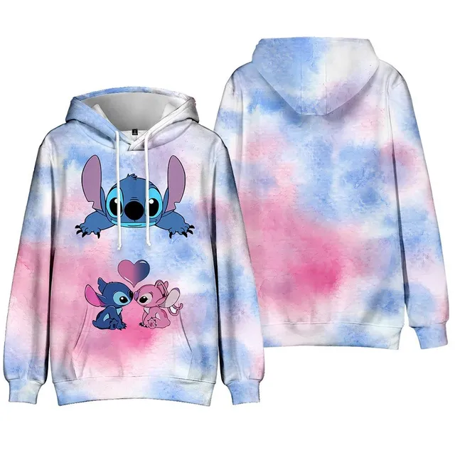 Dziecięca designerska bluza z kapturem z nadrukiem Stitch