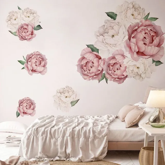 Sticker mural 3D mare cu bujori