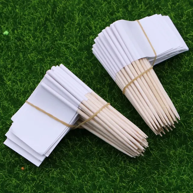 Stick with white flag 100 pcs