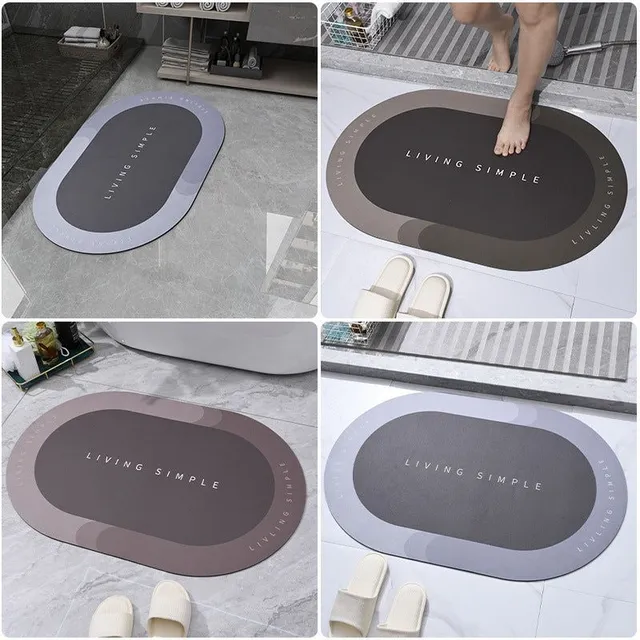 Bathroom Door Mat Entrance Door Mat Super Absorbent Bathroom Mats Quick Drying Bathroom Rug Modern Simple Anti-Slip Mats Home