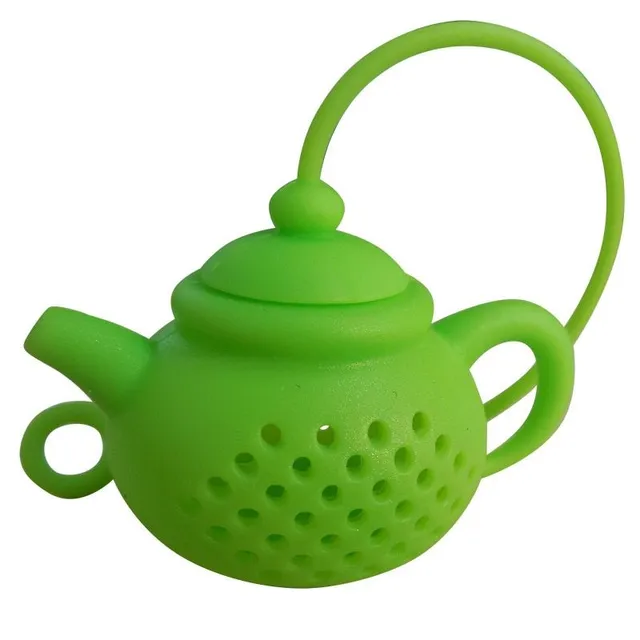 Silicone bag for loose tea in the shape of a teapot