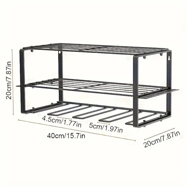 1ks Organizér Elektrického Nářadí, 3 Vrstvy Kovový Držák Pro Těžký Provoz Na Stěnu Akumulátorový Držák Vrtaček Garážový Úložný Stojan Pro Skladovou Dílnu Pegboard Vánoční Dárek Ke Dni Otců Pro Muže