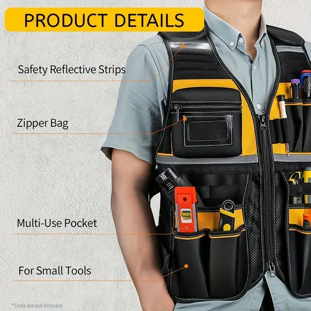 Reflective vest for electricians - Multifunctional, durable and with tool pockets - Safety on construction