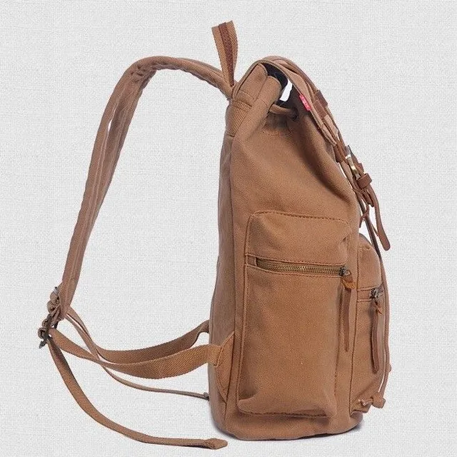 Cestovní plátěný batoh kůží Kendall