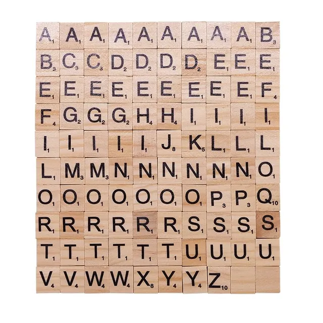 Set of letters for scrabble 100 pcs