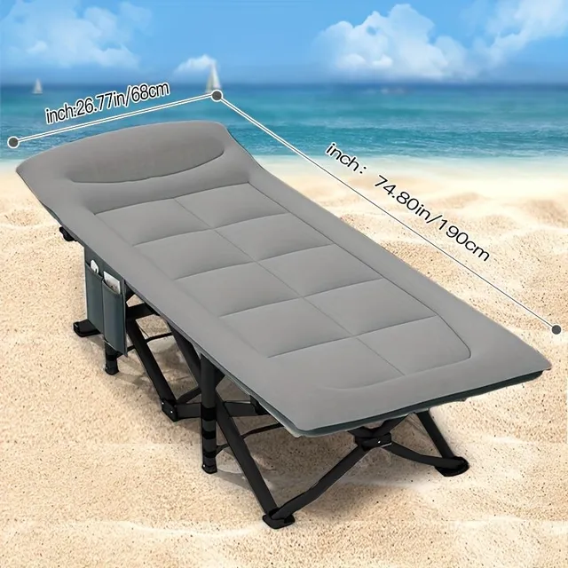 Foldable chair and adjustable bed in one - Ideal for garden, office and beach