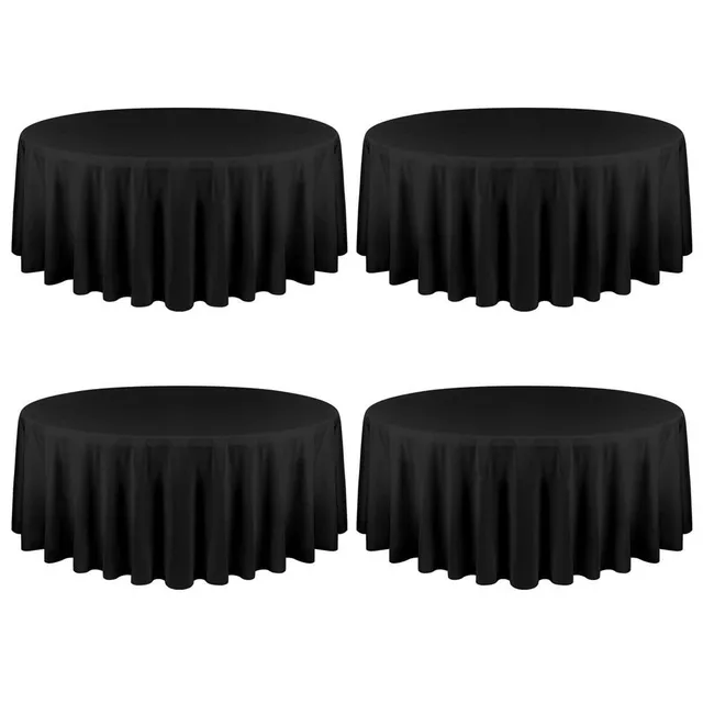 4 package Black round tablecloths stain-resistant and wrinkles
