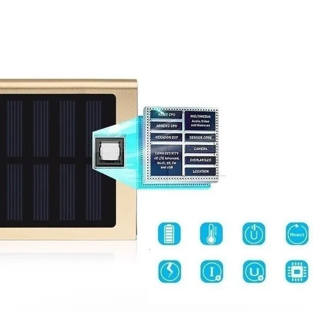 Powerbank solară fără fir cu încărcare USB