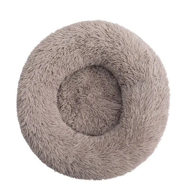 Round hairy bed for dogs and cats 80 cm