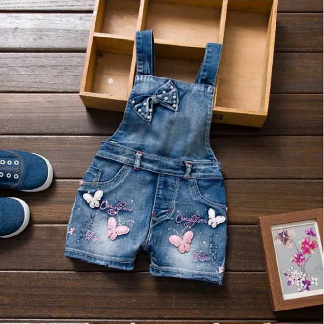 Girl denim shorts with laclo - 2 variants