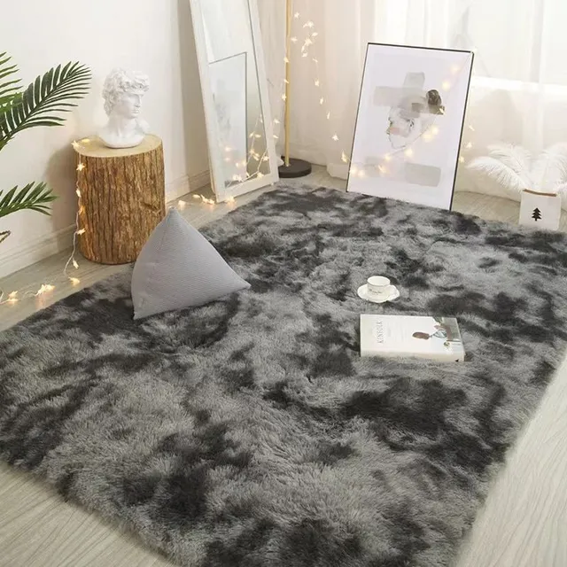 Beautiful original modern minimalist single-colored plush carpet into the house Miriam