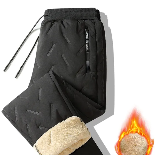 Male winter fleece pants with warm lining - Outdoor sports hiking pants, warm sweatpants