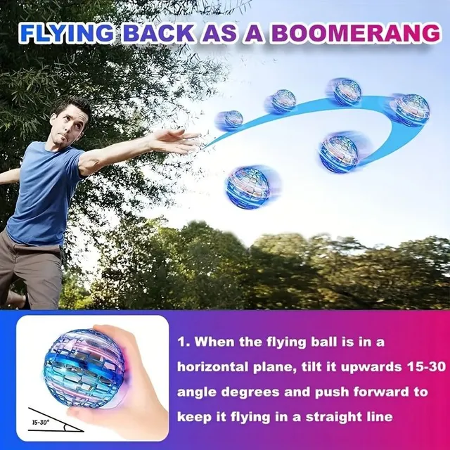 Mingea zburătoare indusă Magic Rotating Flying Ball Free Flight Path Rotating Flying Ball Inductive Drone Halloween/Thanksgiving/Christmas Gift