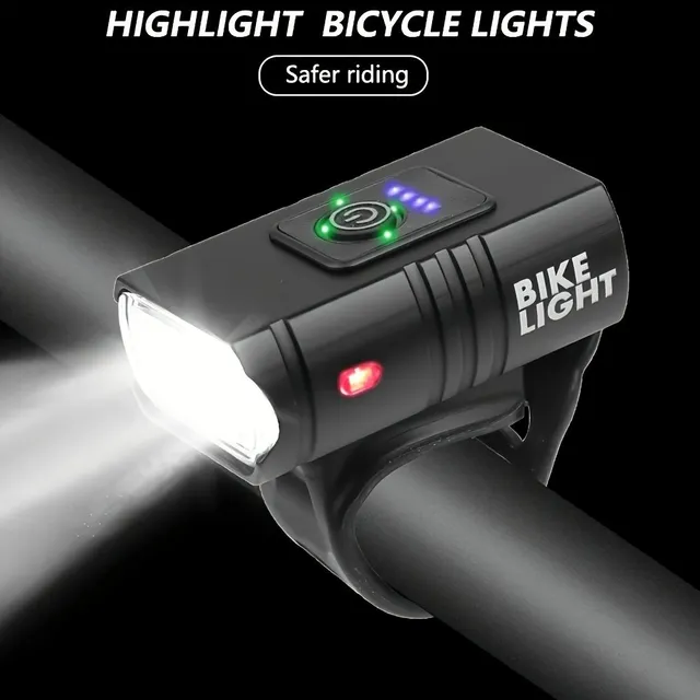 USB rechargeable bicycle light LED, 6 modes, front light on mountain bike for outdoor cycling