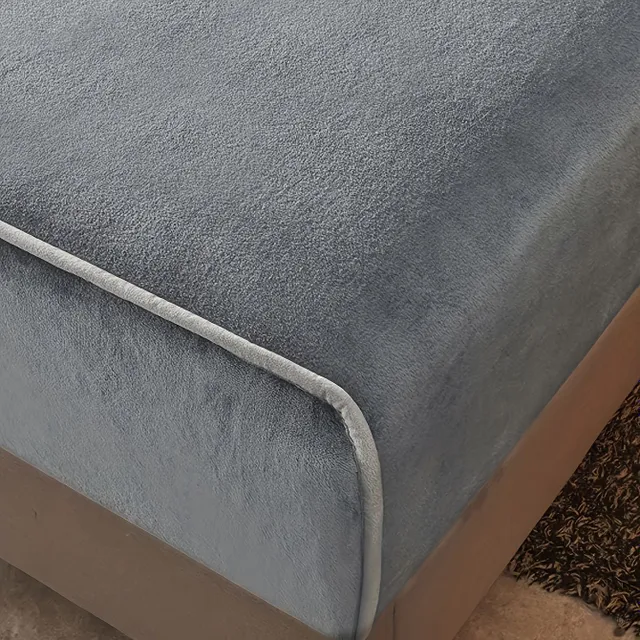 1pc Luxury velvet stitched sheet - without pillowcase - warm winter protection mattress