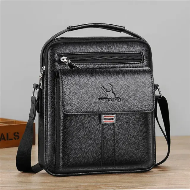 Male leather crossbody bag Messenger - vintage, waterproof, large capacity © For men