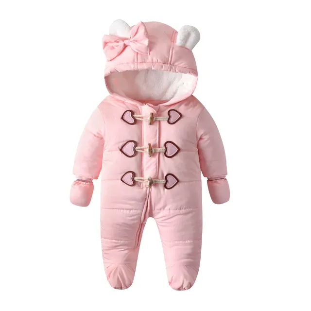 Children's winter overalls with hood and fleece lining for toddlers and children, boys and girls